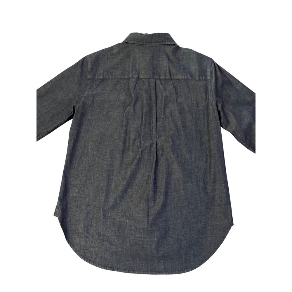 Ann Taylor Denim-Look Blouse Women's 0 Convertible Arms Used - Picture 5 of 11